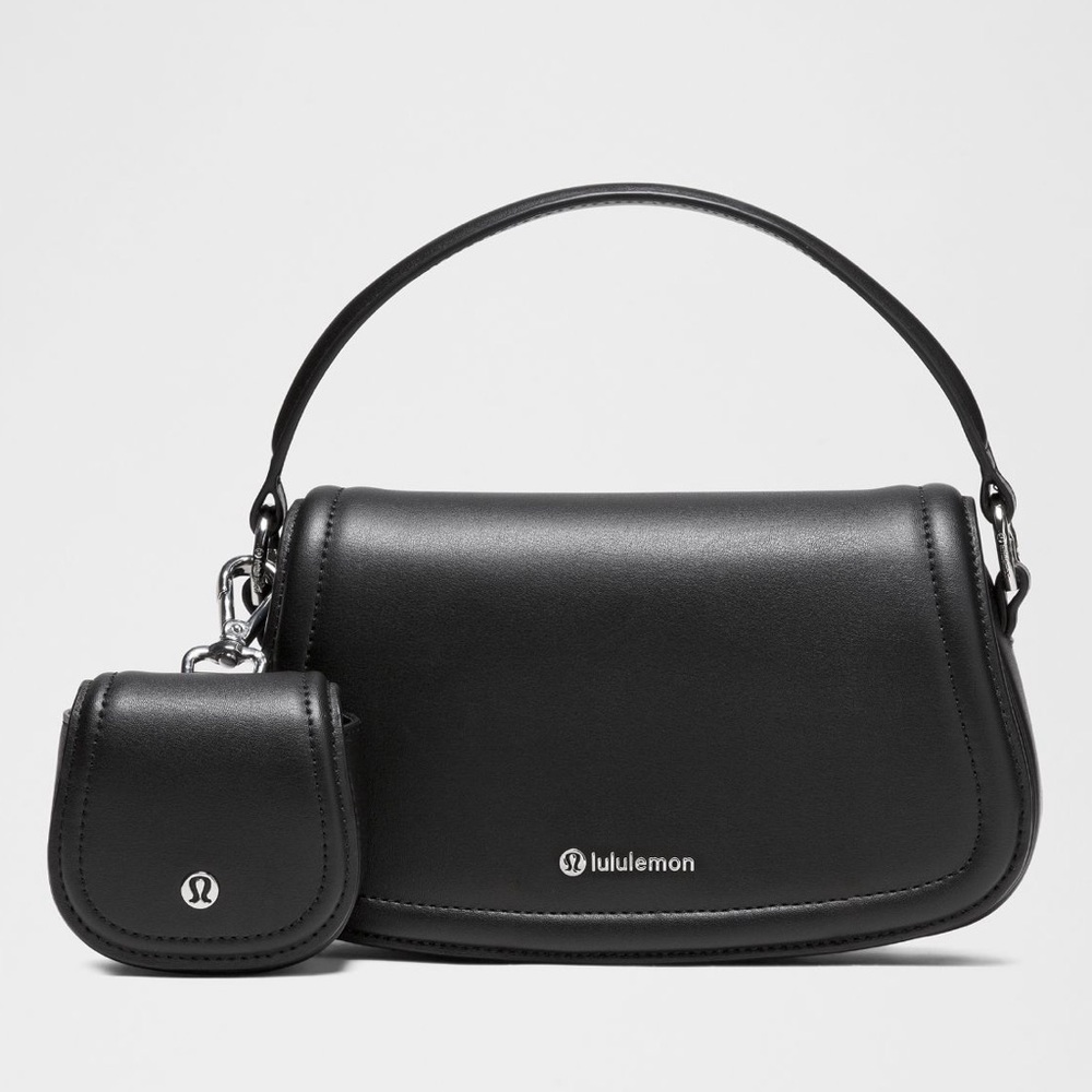 Lululemon Leather Alternative Mini Bag 1.2L Black/Silver NWT